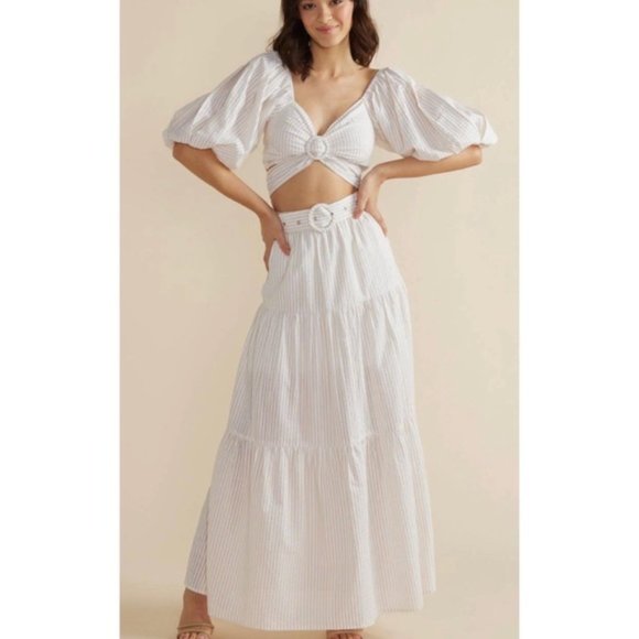 NWT ANTHRO x MINKPINK SEERSUCKER SKIRT SET - S - Picture 1 of 1